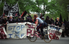 During the IMF and World Bank protests a group of Black Bloc Anarchists gather in Washington D.C. April 16, 2000