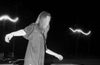 My friend Jamie walks on the hood of her car outside a show the abandoned main building of Tagus Ranch near Tulare, California. 1992